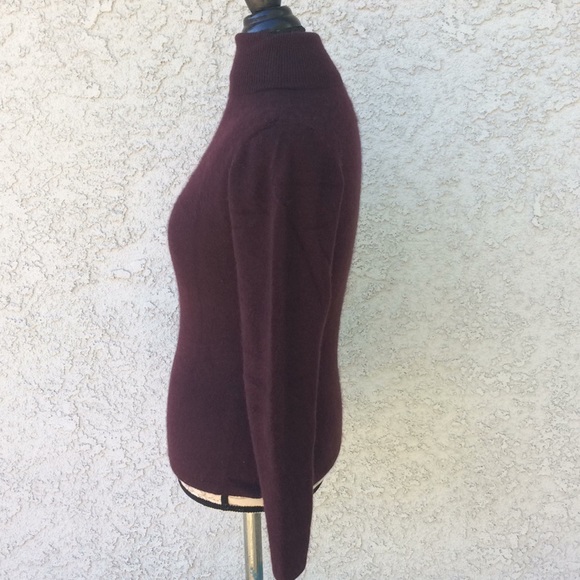 Vintage Plum Cashmere Pullover Turtleneck Sweater - Picture 3 of 4